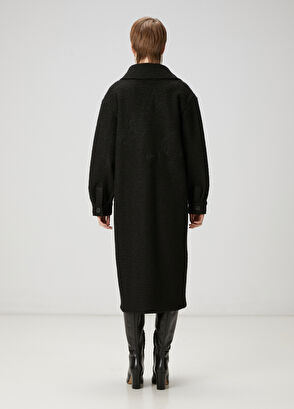 Beymen Club Siyah Yıldız Nakışlı Uzun Yün Dış Gömlek - 5