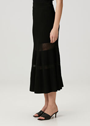 Beymen Club Siyah Midi Triko Etek - 4