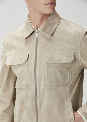 Beymen Club Beige Leather Jacket - 7