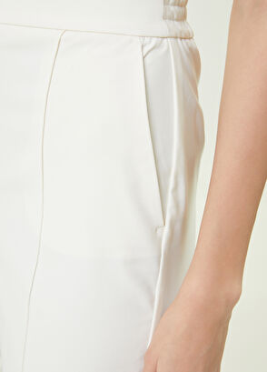 Beymen Club Kırık Beyaz Yüksek Bel Nervürlü Pantolon - 4