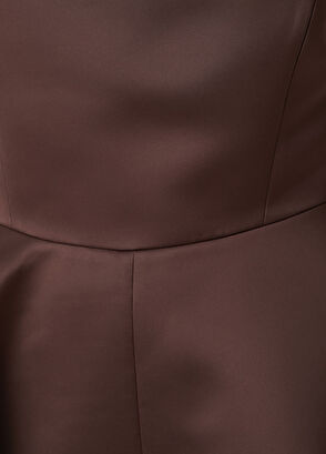 Kahverengi Midi Kokteyl Elbise - Görsel 7