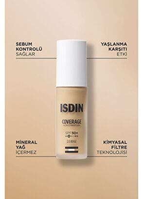 Isdin Coverage SPF50+ Yüksek Korumalı Yaşlanma Karşıtı Fondöten 2.0 Beige 30 gr  - 8