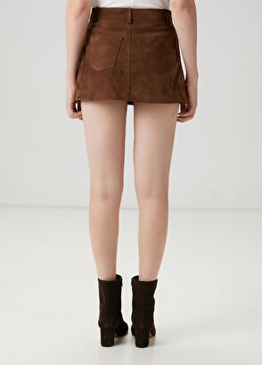 Beymen Club Brown Mini Suede Skirt - 5