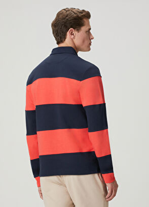 Beymen Club Lacivert Kırmızı Çizgili Comfort Fit Polo T-shirt - 7