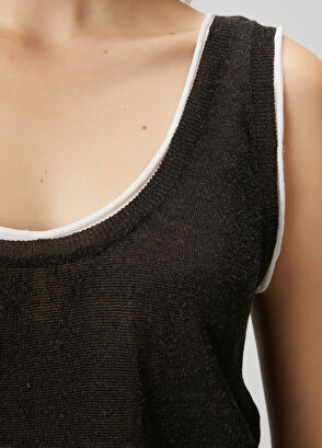 Beymen Club Antrasit Biyeli Keten Karışımlı Atlet - 6