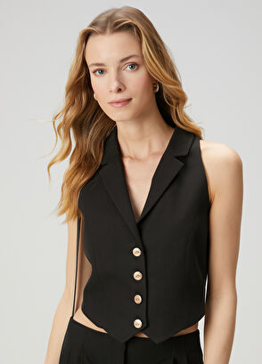 Beymen Club Black Linen Vest - 4