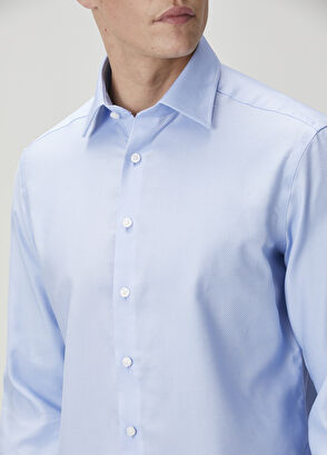 Beymen Club Comfort Fit Blue Non-Iron Shirt - 6