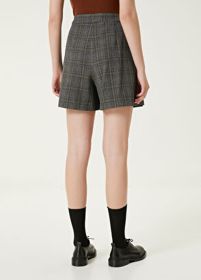 Beymen Club Antrasit Ekoseli Mini Şort Etek - 5