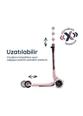 SmarTrike Xtend Mini-Ride 1-9 Years 4 Stage Growing Seated Foldable LED Wheel Scooter - 3