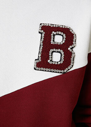 Beymen Club College Burgundy Crystal Embellished Sweatshirt - 6