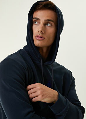 Beymen Club Lacivert Kapüşonlu Piksel Kaz Nakışlı Sweatshirt - 6