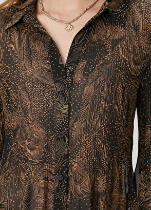 Beymen Club Brown Pleats Chiffon Shirt - 7