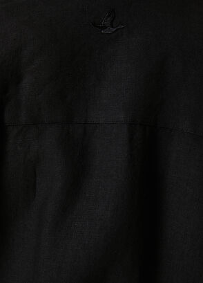 Beymen Club Siyah Oversize Keten Gömlek - 5