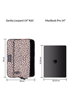 Bloominbag Earthy Leopard 14'' Laptop / Macbook Kılıfı - 6