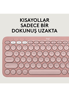 Logitech Pebble 2 Combo Multiple Quiet Pink Wireless Turkish Q Keyboard Mouse Set - 3