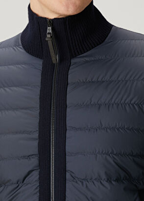 Lacivert Kapitone Garnili Mont - Görsel 6