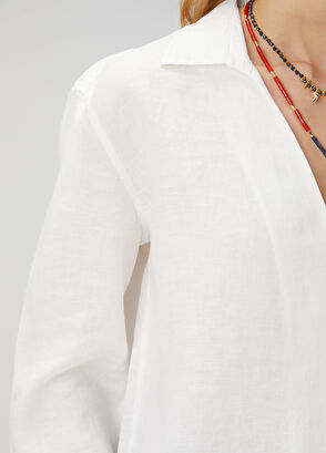 Beymen Club Off-White Linen Shirt - 6