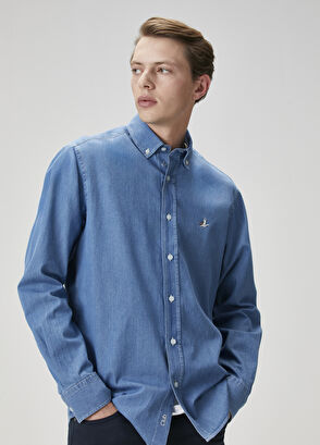 Beymen Club Comfort Fit Mavi Denim Gömlek - 4