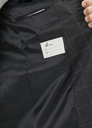 Beymen Club Anthracite Plaid Pattern Wool Jacket - 7