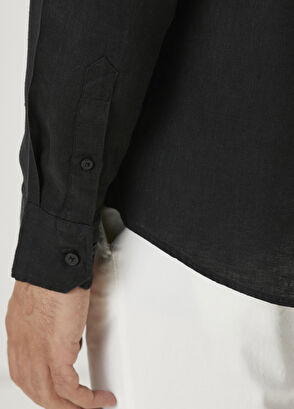 Beymen Club Comfort Fit Black Linen Shirt - 8