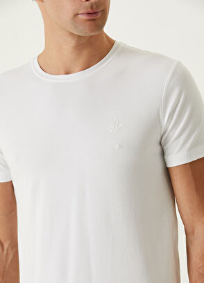 White Logo Detailed T-shirt Beymen Club White Logo Detailed T-shirt - 6