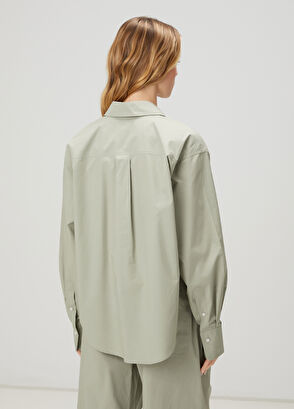 Beymen Club Mint Satin Poplin Shirt - 5