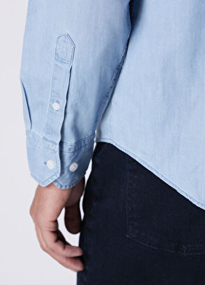 Beymen Club Mavi Yıkamalı Comfort Fit Jean Gömlek - 8