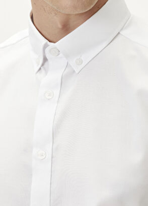 Beymen Club Slim Fit White Button-Down Collar Non-Iron Shirt - 7