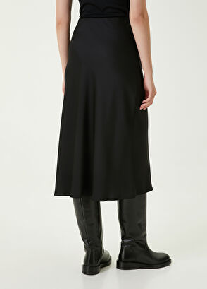 Beymen Club Siyah Midi Evaze Saten Etek - 5