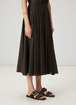 Beymen Club Brown Midi Flared Skirt - 4