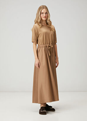 Beymen Club Deve Tüyü Tafta Etekli Uzun Elbise - 4