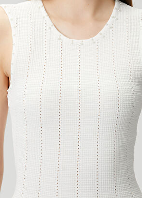 Join Us White Midi Knit Dress - 5