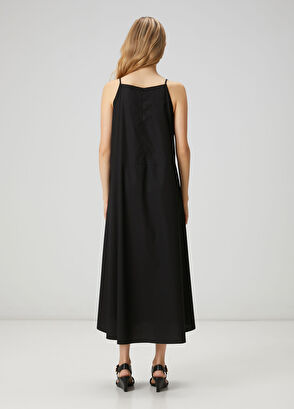 Beymen Club Black A-Line Maxi Poplin Dress - 5