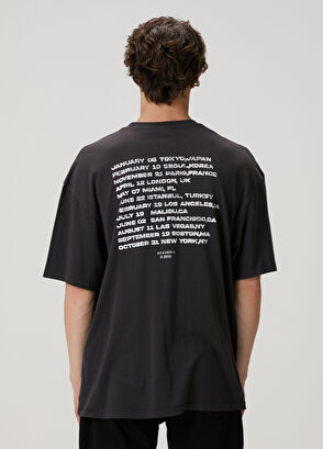 Academia Antrasit Konser Tema Baskılı T-shirt - 6