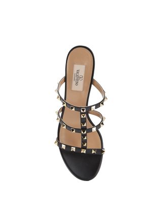 Valentino Garavani Rockstud Black Women's Leather Slippers - 5
