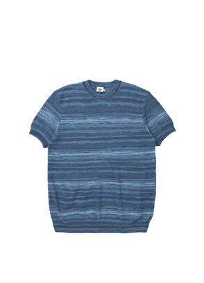 Beymen Club Mavi İri Örgü Dokulu Kısa Kollu Kazak - 6