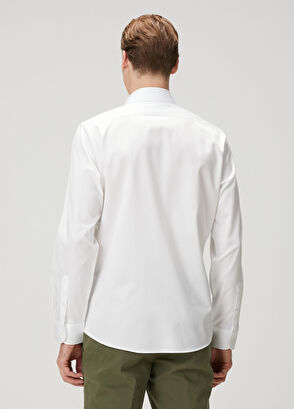 Custom Fit Beyaz Gömlek - Görsel 7