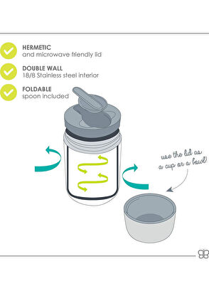 Bblüv Food Green Spooned Thermal Baby Food Thermos - 6