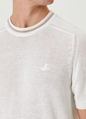 Beymen Club Ecru Short Sleeve Linen Sweater - 6