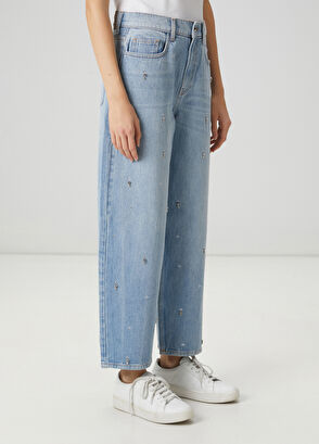 Beymen Club Slouchy Açık Mavi İşlemeli Jean Pantolon - 3