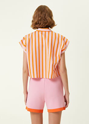 Beymen Club Pembe Çizgili Taşlı Cep Detaylı Gömlek - 7