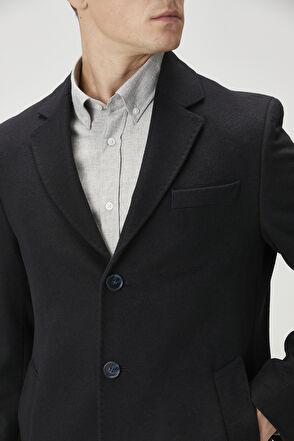 Beymen Club Navy Blue Wool Cachet Coat - 5