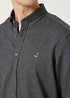 Beymen Club Comfort Fit Antrasit Flannel Gömlek - 6