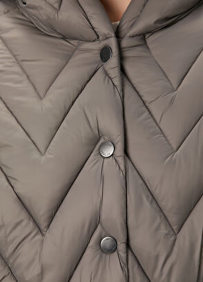 Beymen Club Grey Hooded Long Puffer Jacket - 6