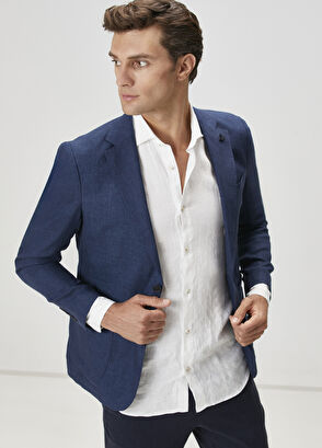 Beymen Club Navy Blue Linen Jacket - 5