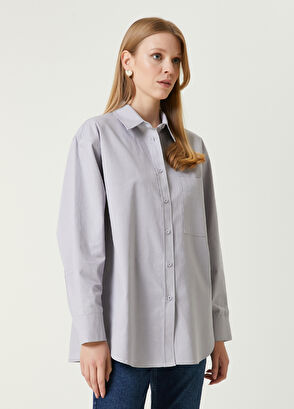 Beymen Club Gri Boyfriend Dış Gömlek - 4