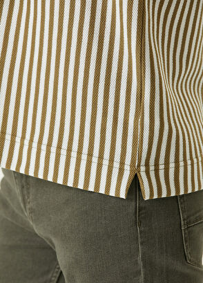 Beymen Club Comfort Fit Haki Çizgili Polo Yaka T-shirt - 8