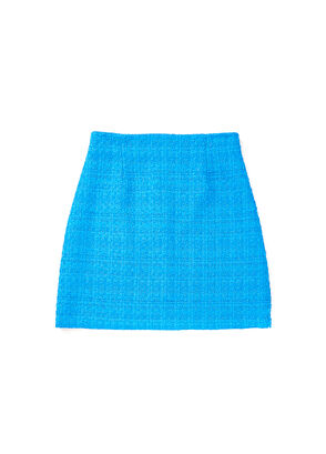 Beymen Club Mavi Simli Mini Çan Tweed Etek - 6