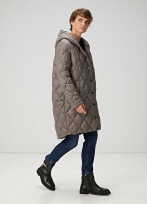 Beymen Club Gri Kapüşonlu Kaban - 4