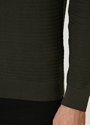 Beymen Club Haki Örgü Dokulu Logolu Kazak - 7